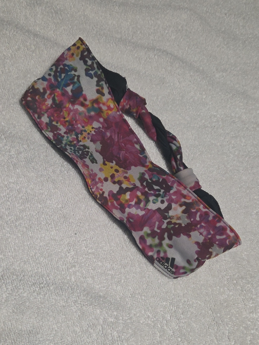 adidas Floral Stretch Headband in Pink and Multicolor